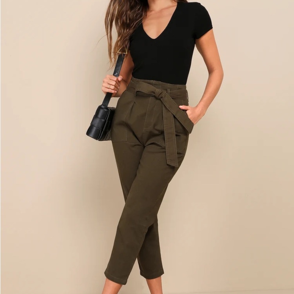 Lulu's Olive Green Cropped Pants - XS